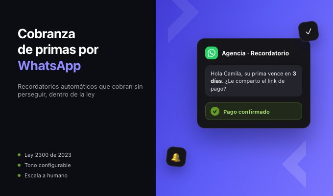 Cobranza de primas por WhatsApp: cobrar sin perseguir