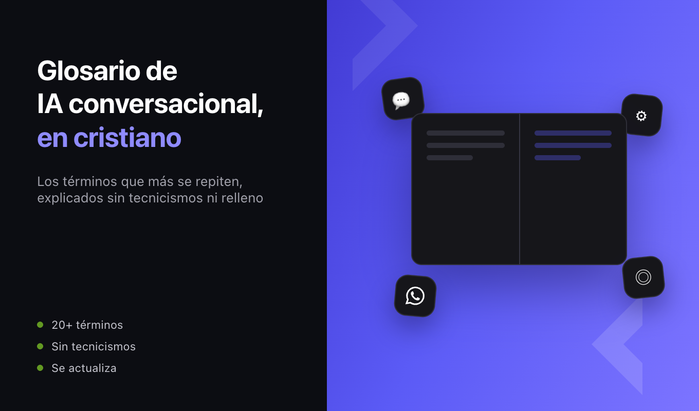 Glosario de IA conversacional y automatización, en cristiano